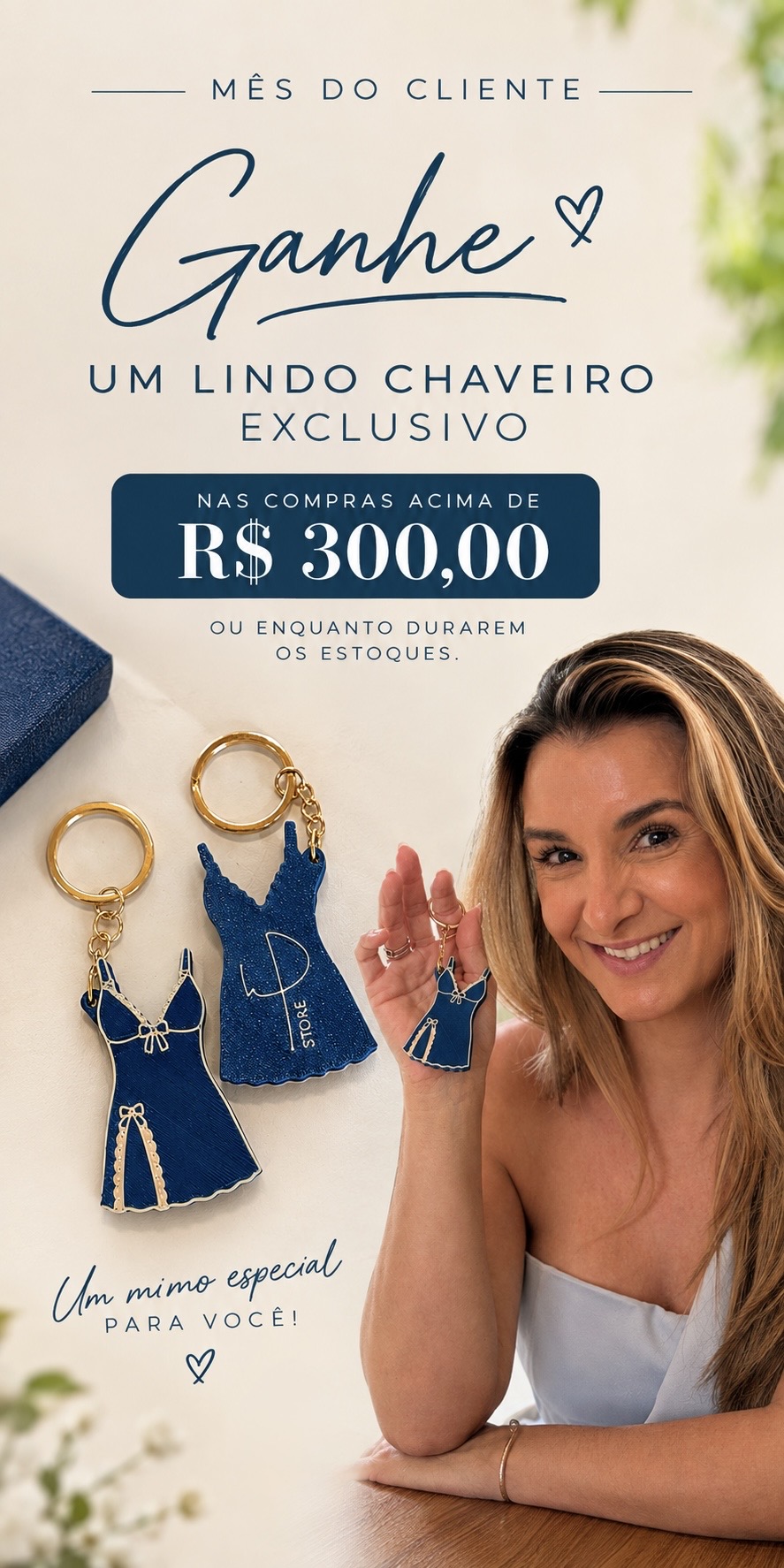Ganhe um lindo chaveiro exclusivo