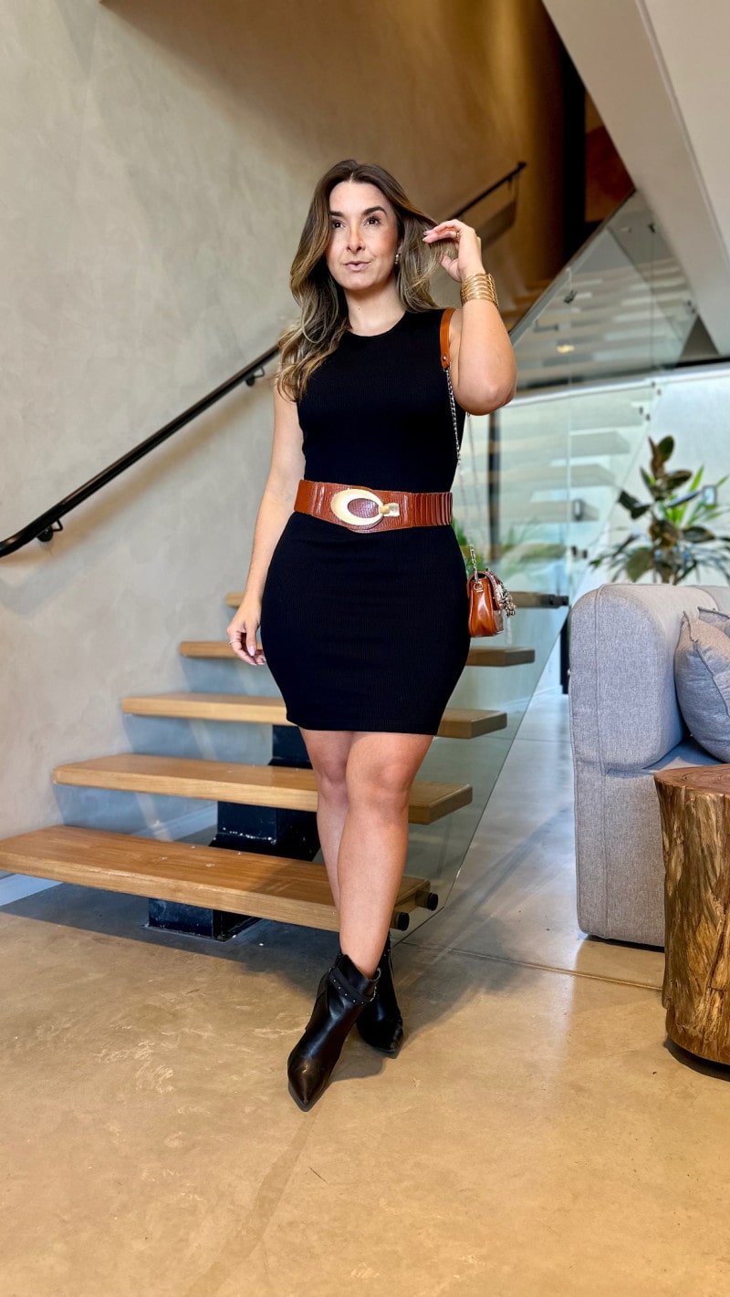 Vestido Canelado Mel