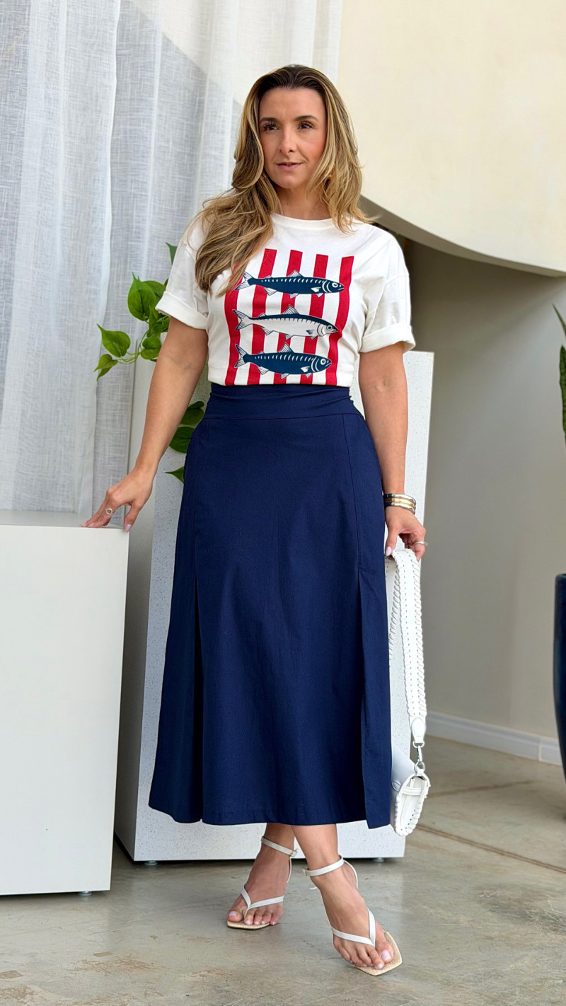 Saia Midi Com Amarração Sara 