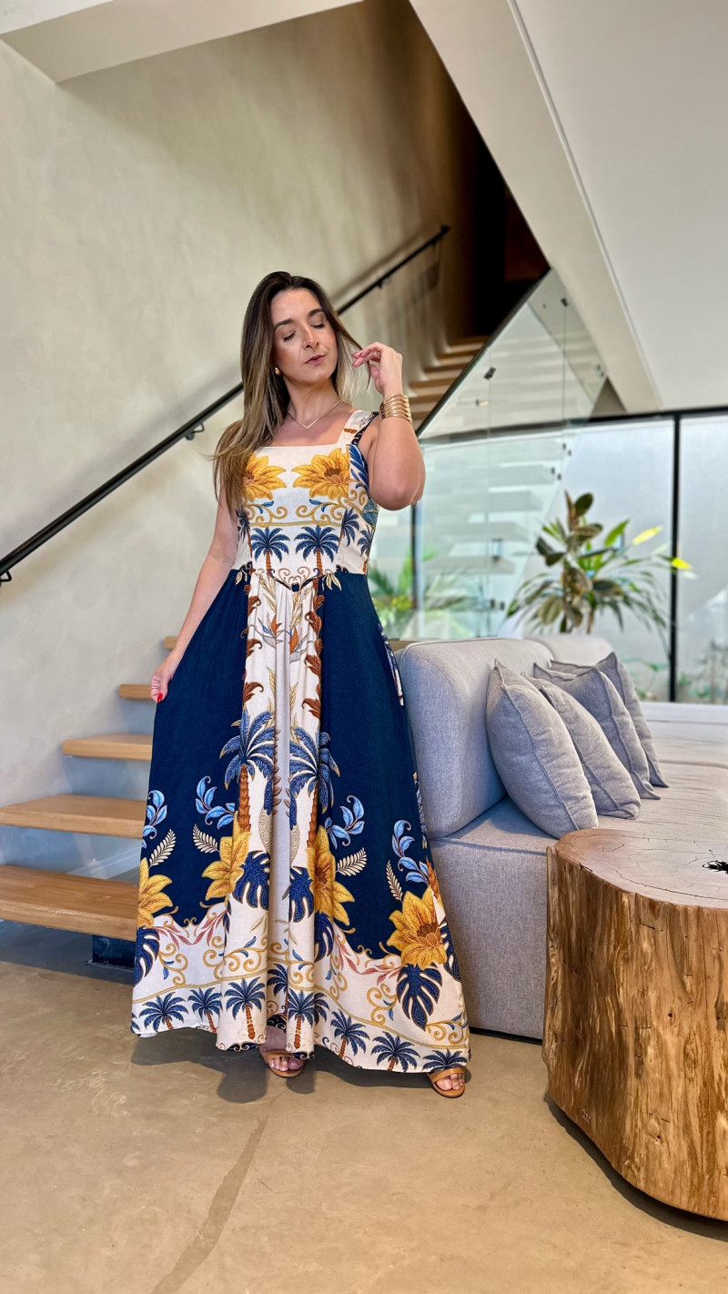 Vestido Longo Alça Larga Elen