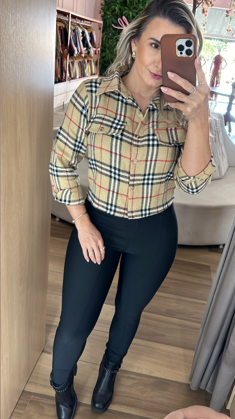 Cropped Camisa Xadrez Day