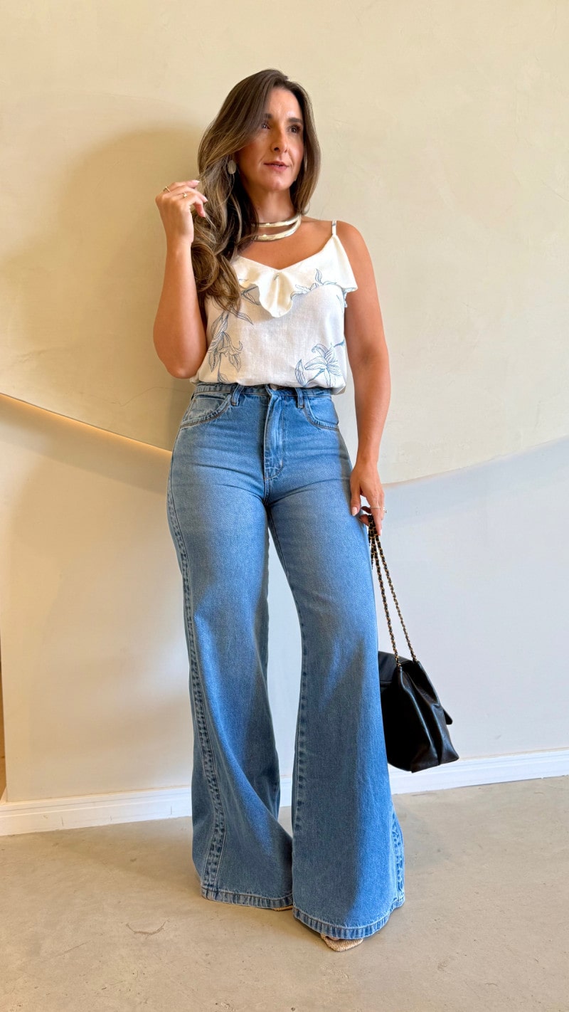 Calça Jeans Wide Leg Lay