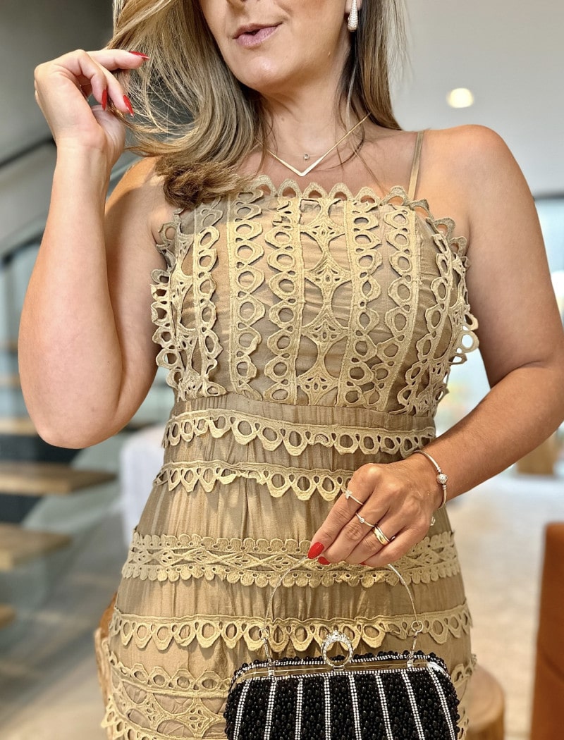 Vestido Midi Detalhe Guipir Maysa