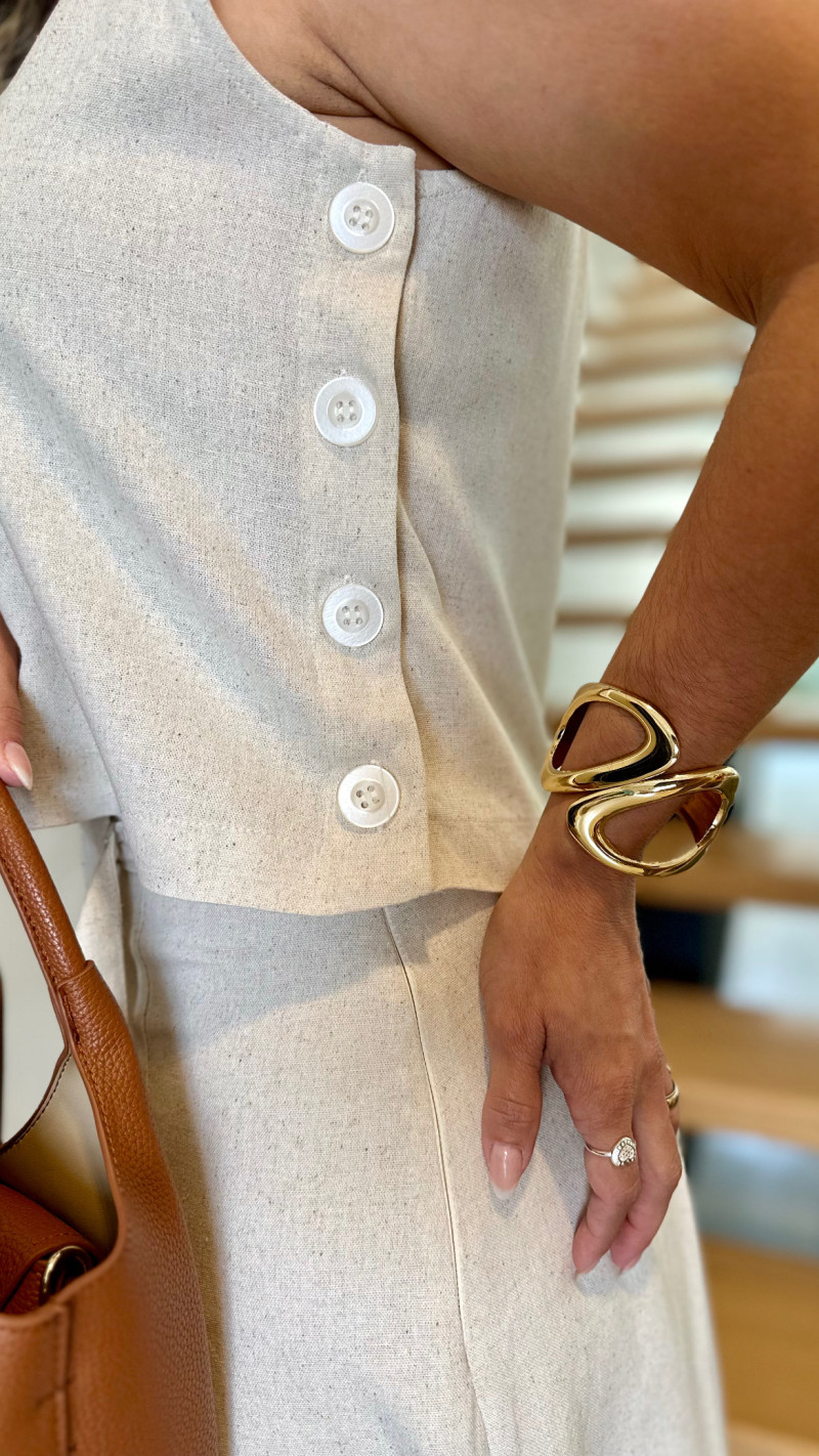 Conjunto Cropped E Saia Midi Suelen