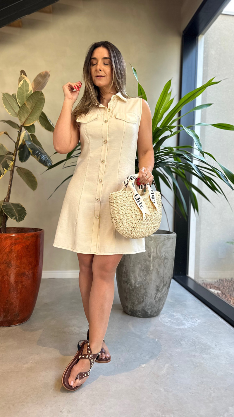 Vestido Regata Botões Taina
