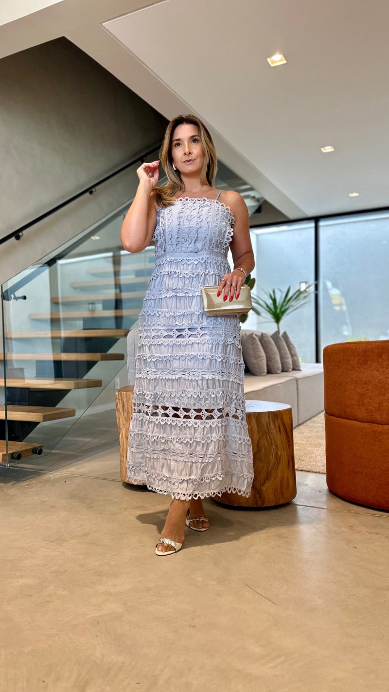 Vestido Midi Detalhe Guipir Maysa