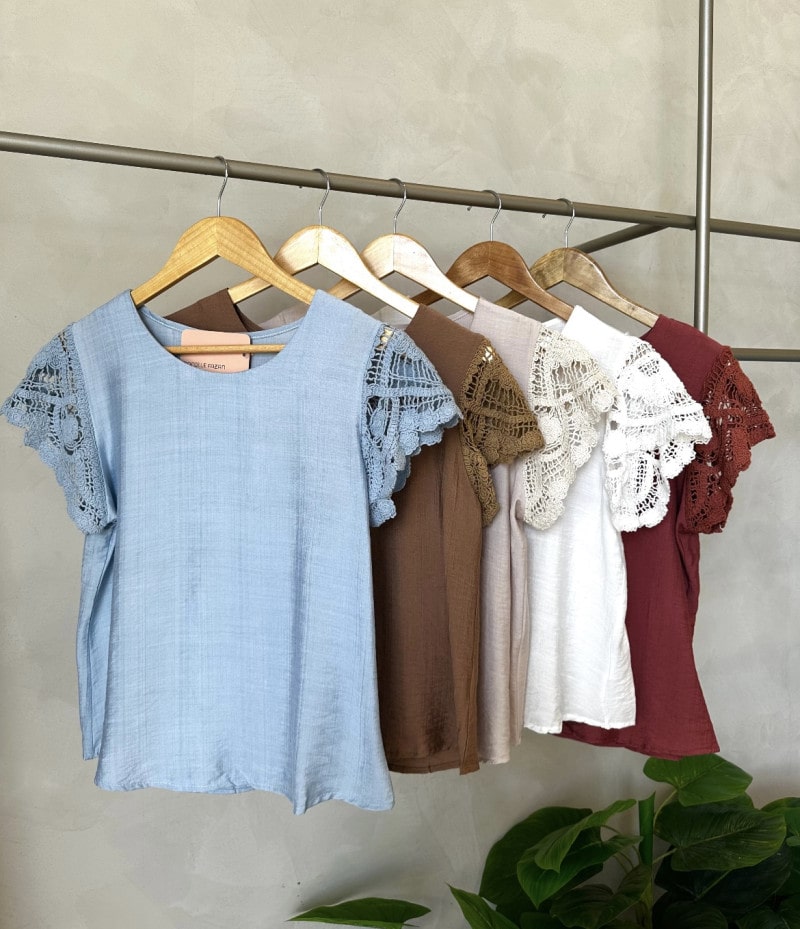 Blusa Manga Crochê Marisa