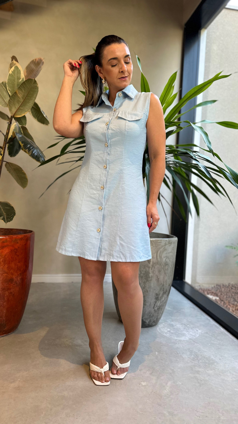 Vestido Regata Botões Taina