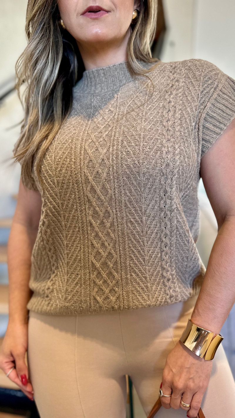 Blusa Colete Tricot Fabi