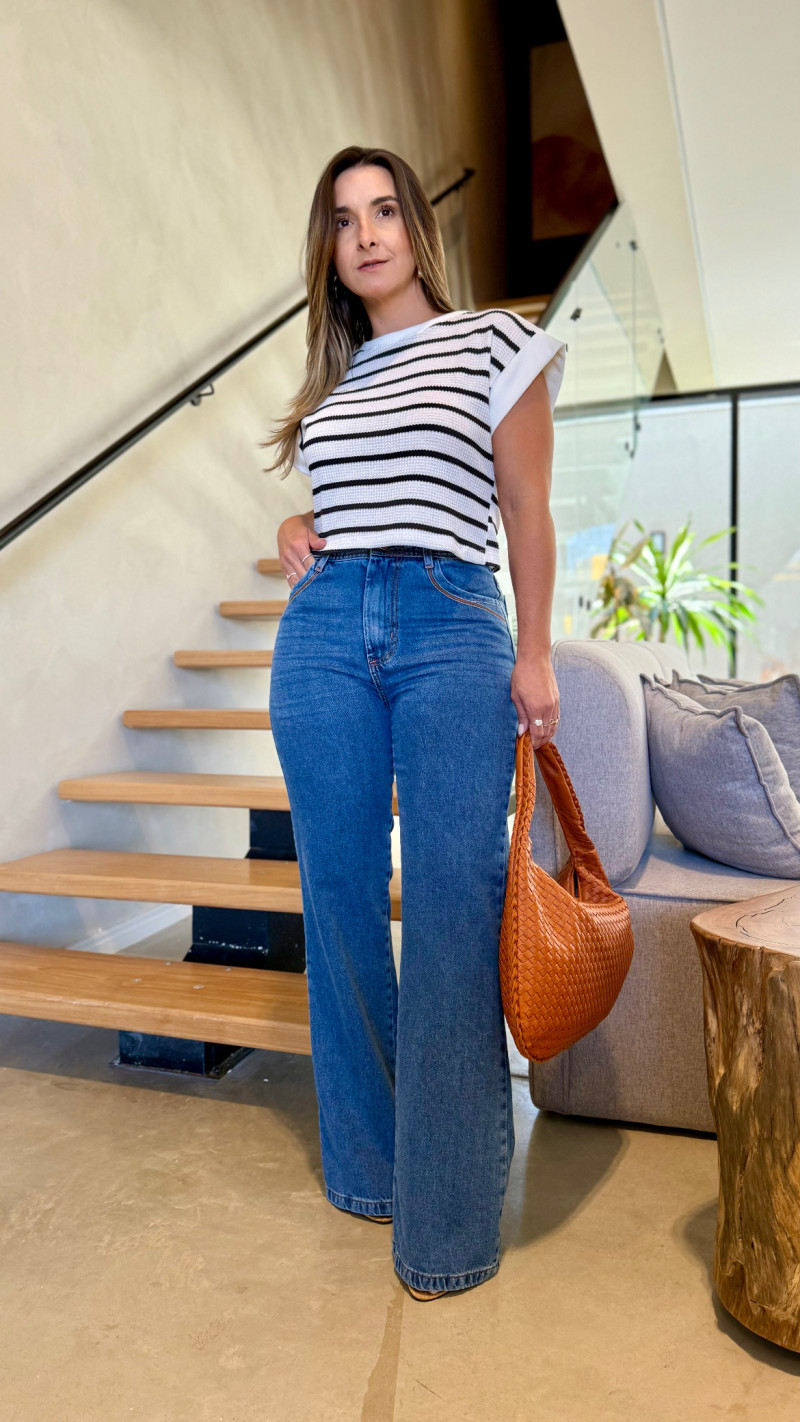 Calça Jeans Wide Leg Dani