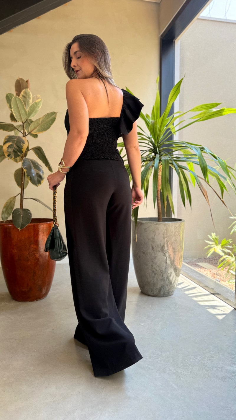 Conjunto Cropped Nula Manga E Calça Babi