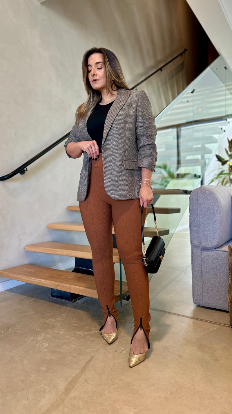 Blazer Com Ombreira Jacquard 