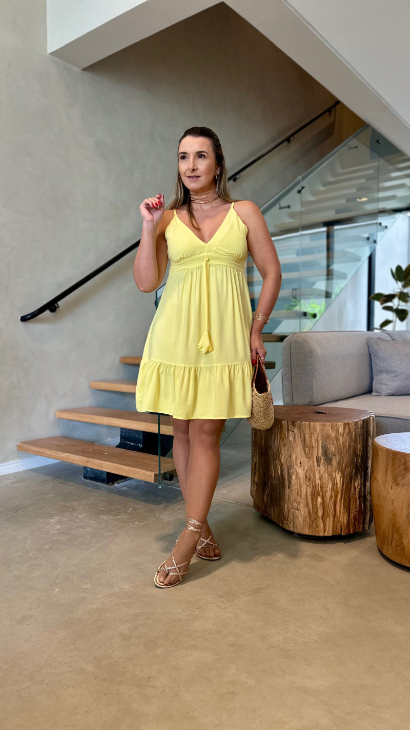 Vestido Curto Liso Flay