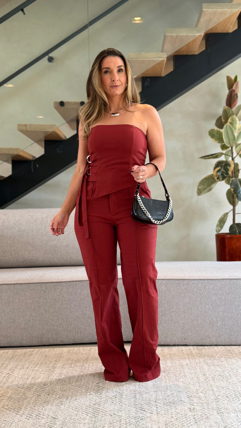 Conjunto Cropped e Calça Sarja Isis