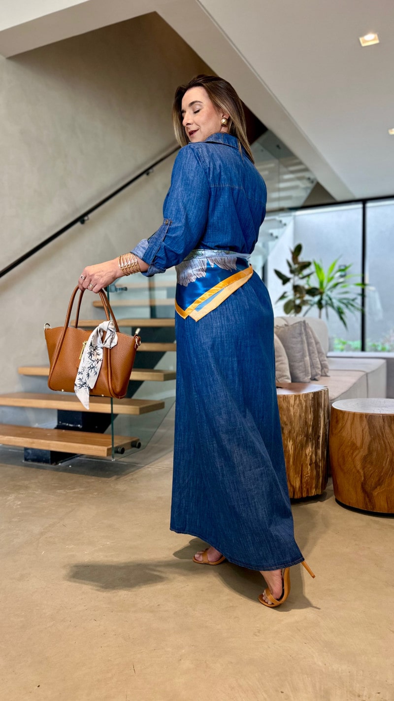 Vestido Chamise Longo Jeans Mari