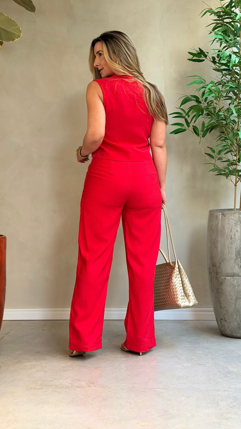 Conjunto Regata E Calça Detalhe Renda Flay 