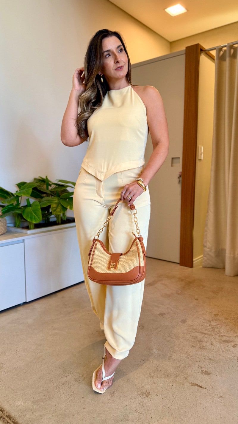 Conjunto Cropped e Calça Aline