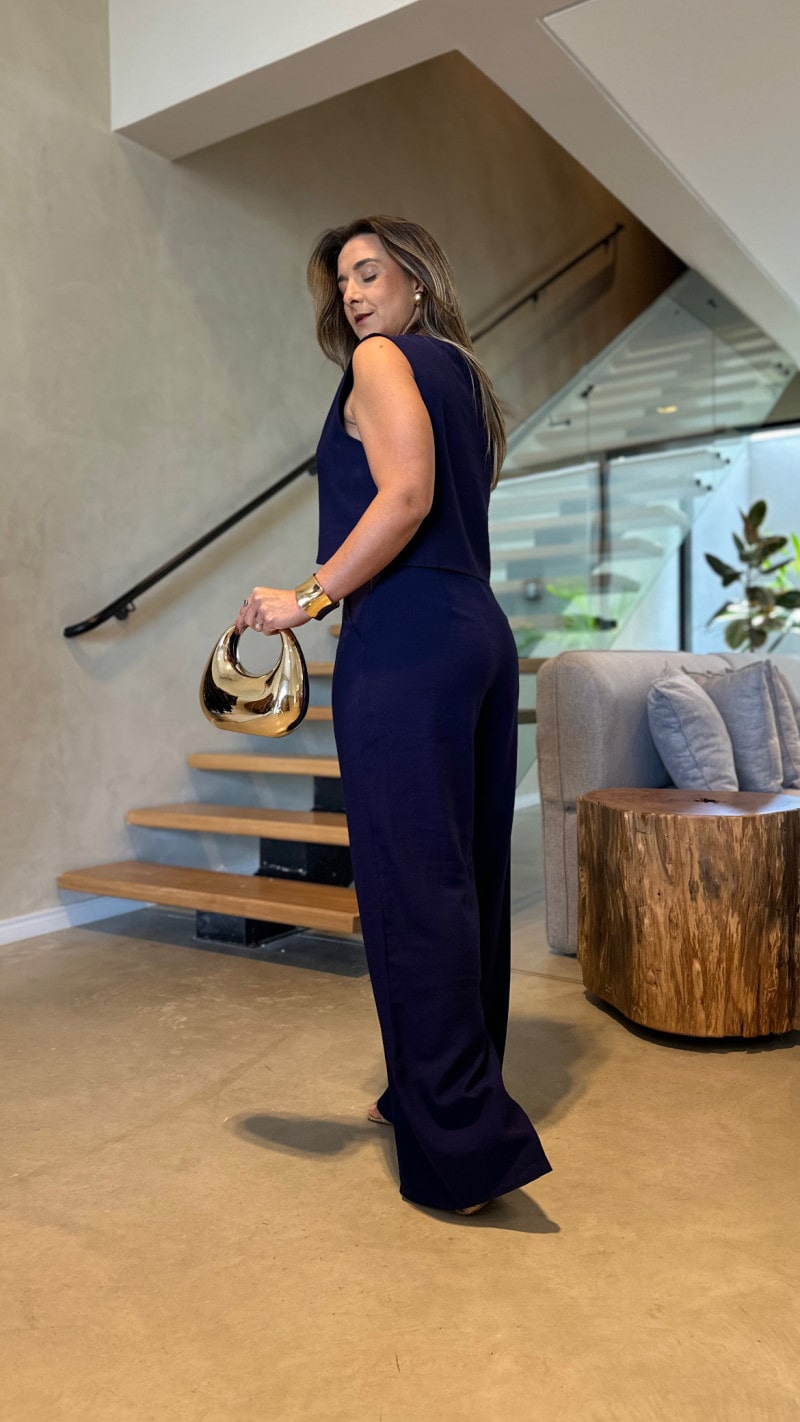 Conjunto Cropped E Calça Pantalona Dani