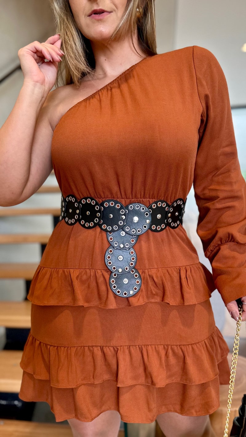 Vestido Curto Nula Manga Babados