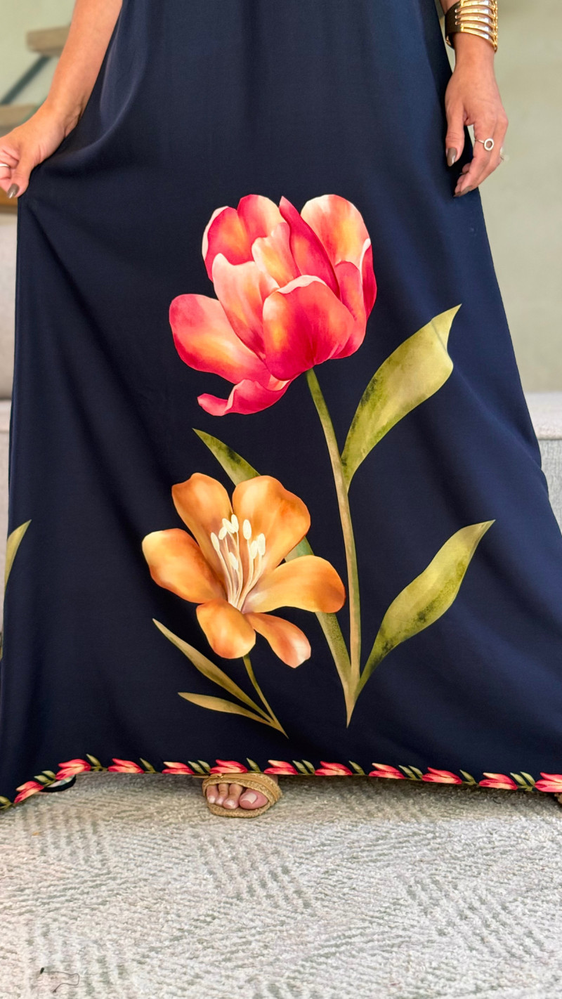 Vestido Longo Detalhe Busto Yasmin