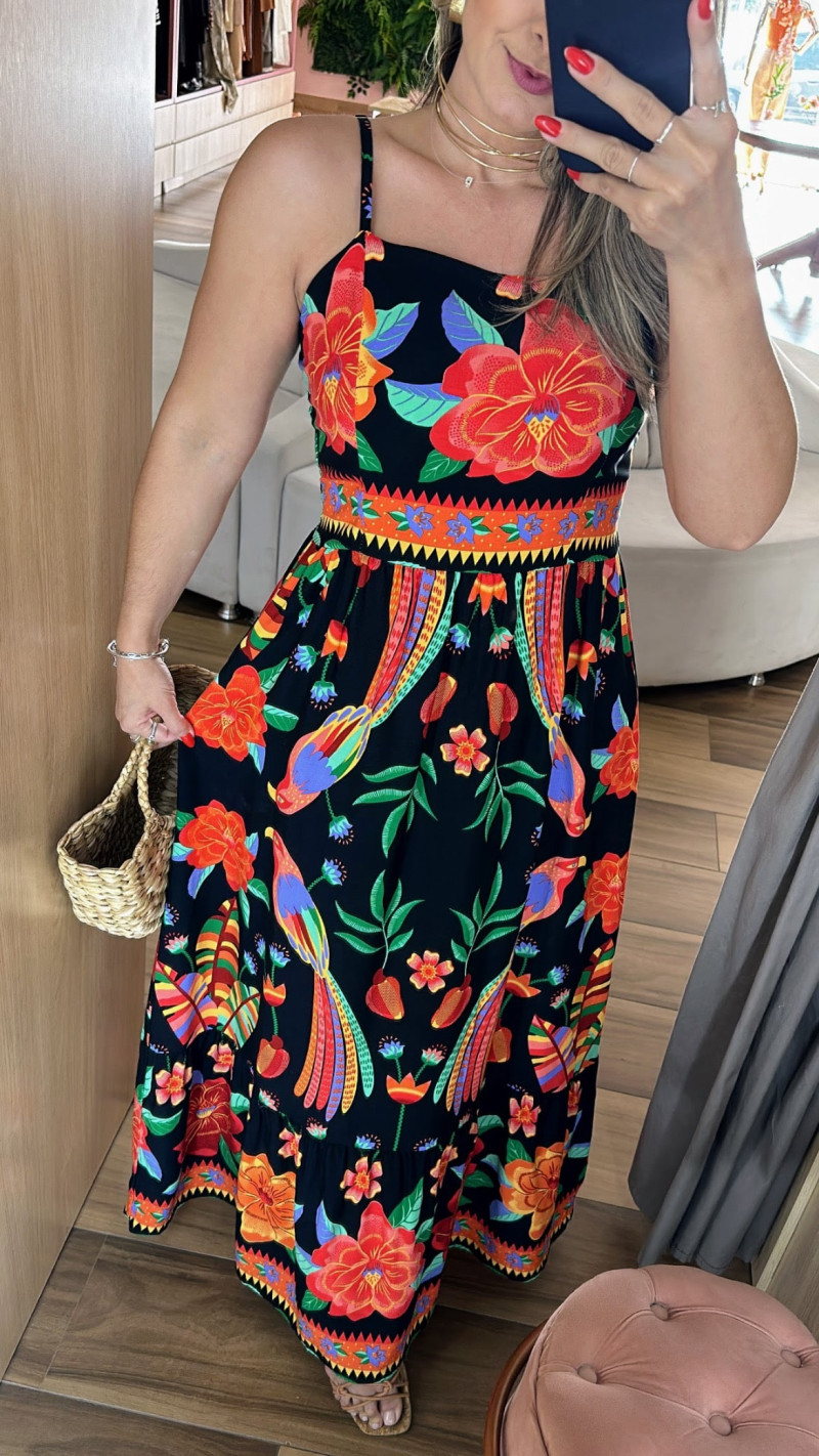 Vestido Longo Alcinha Vick Cores