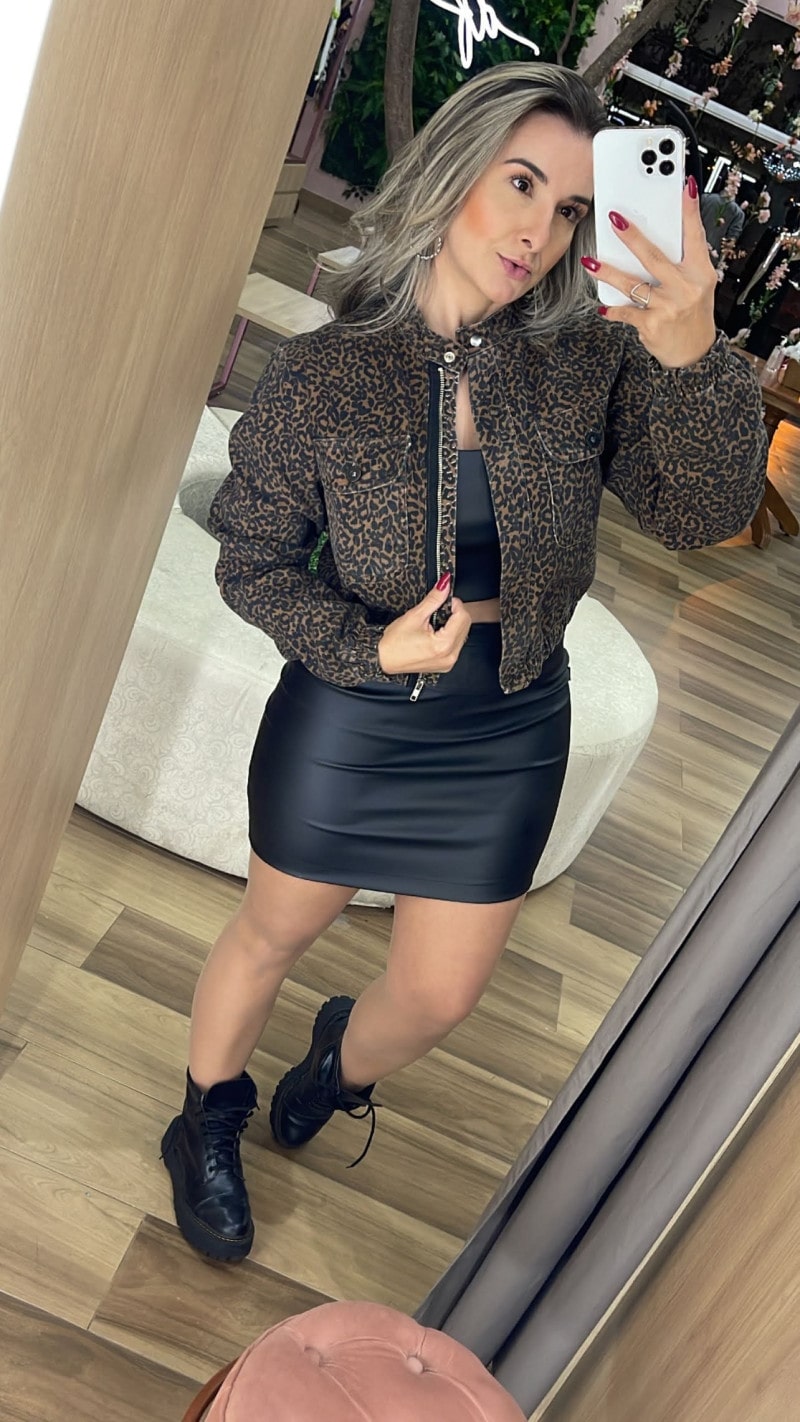 Jaqueta cheap jeans onça