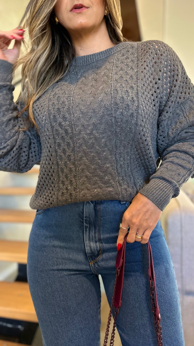 Blusa Manga Longa Tricot Samy