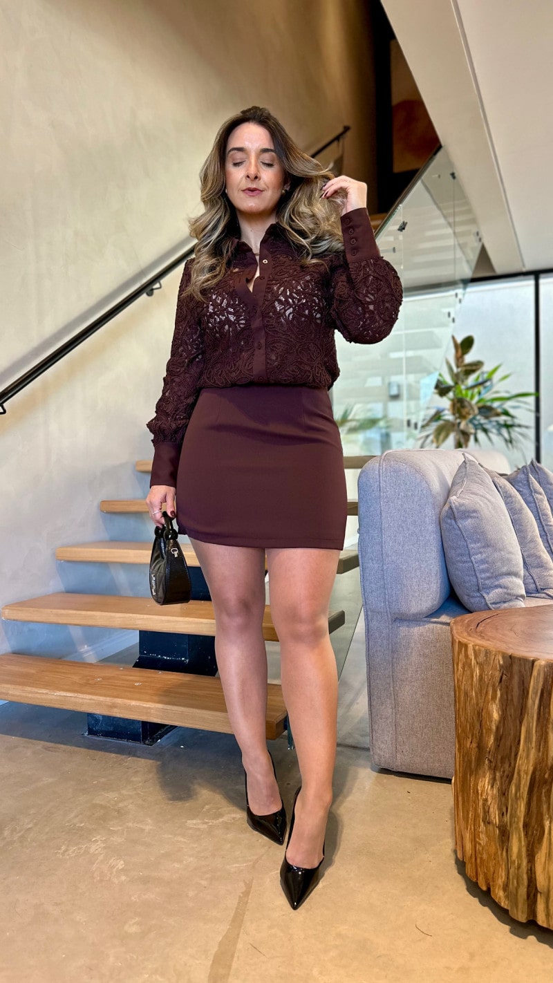 Conjunto Camisa E Saia Lais