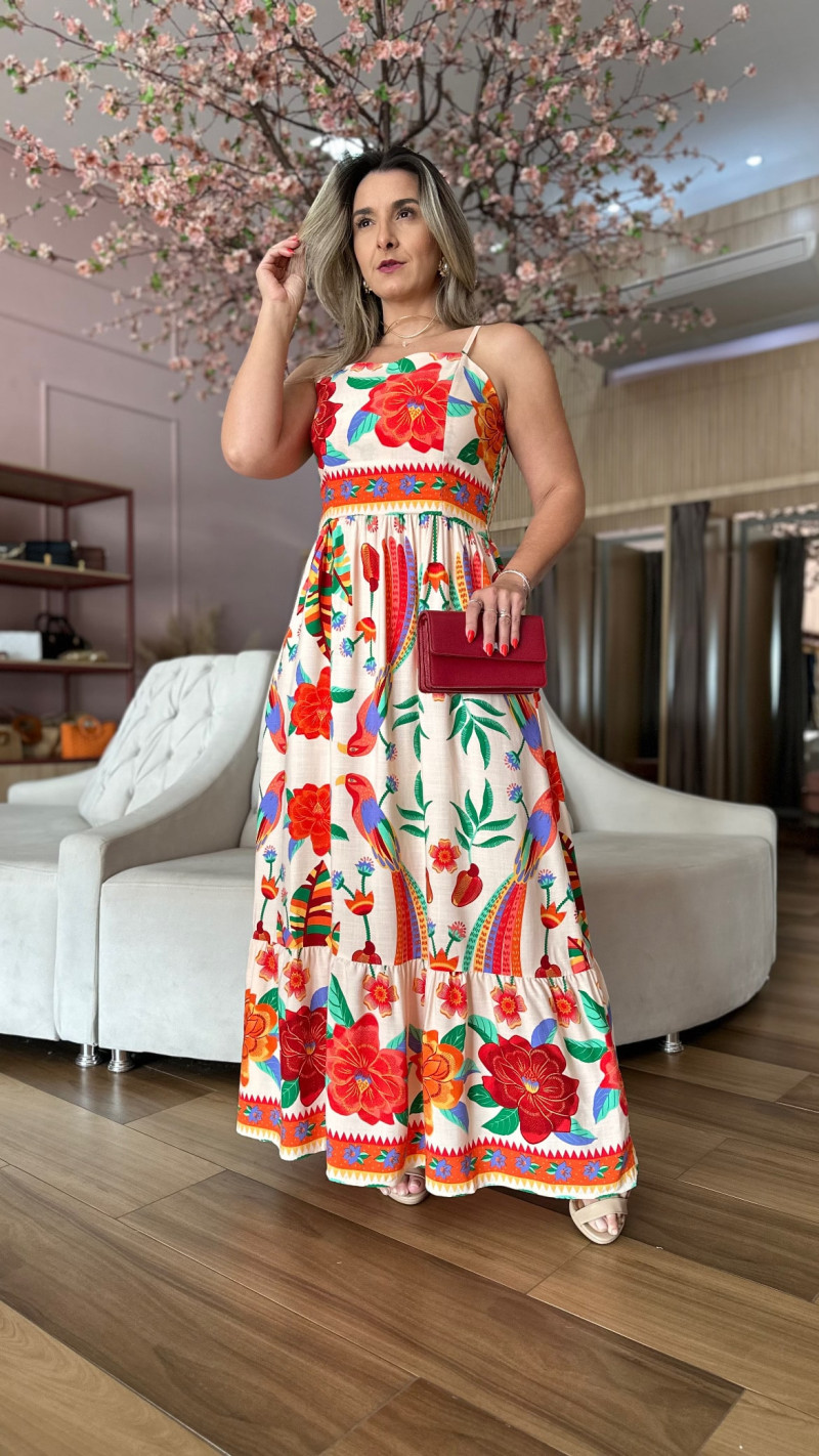 Vestido Longo Alcinha Vick Cores