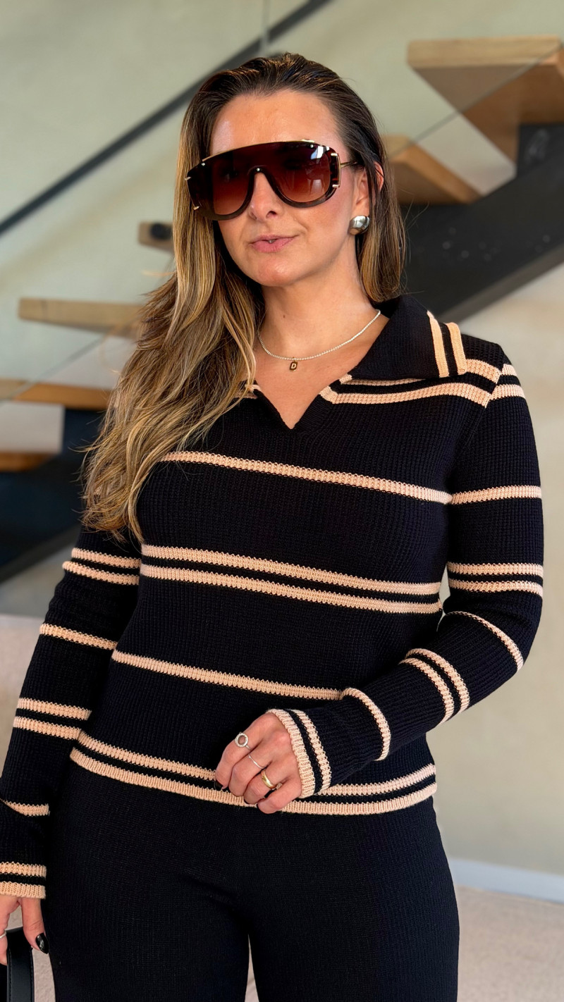 Conjunto Blusa E Calça Tricot Flávia