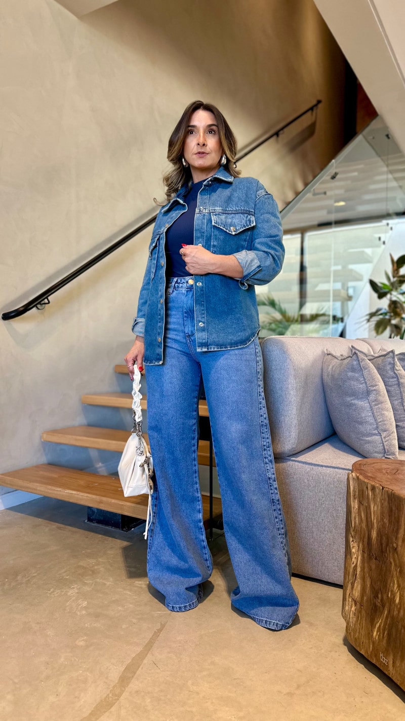 Calça Jeans Wide Leg Gabi
