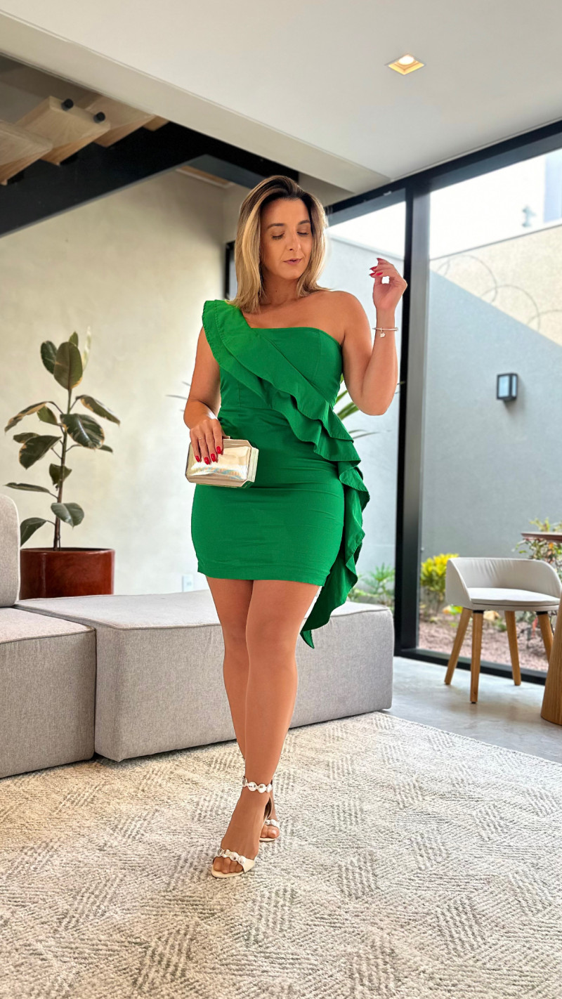 Vestido Tricoline Nula Manga Liz
