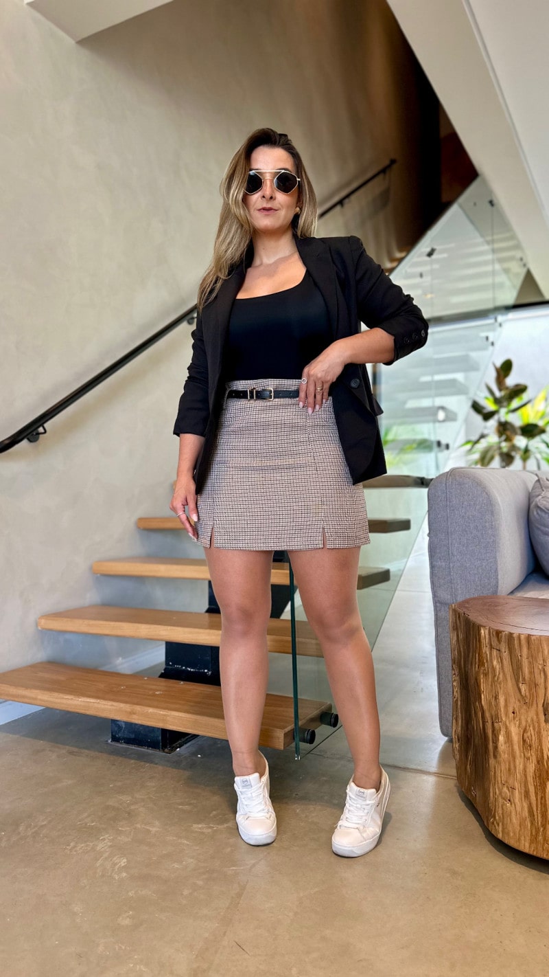 Saia Alfaiataria Com Cinto Laila