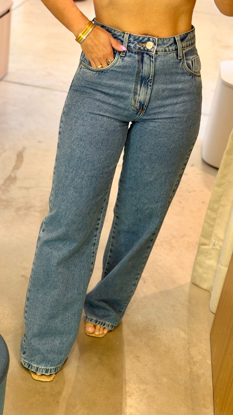 Calça Jeans Wide Leg Adriele