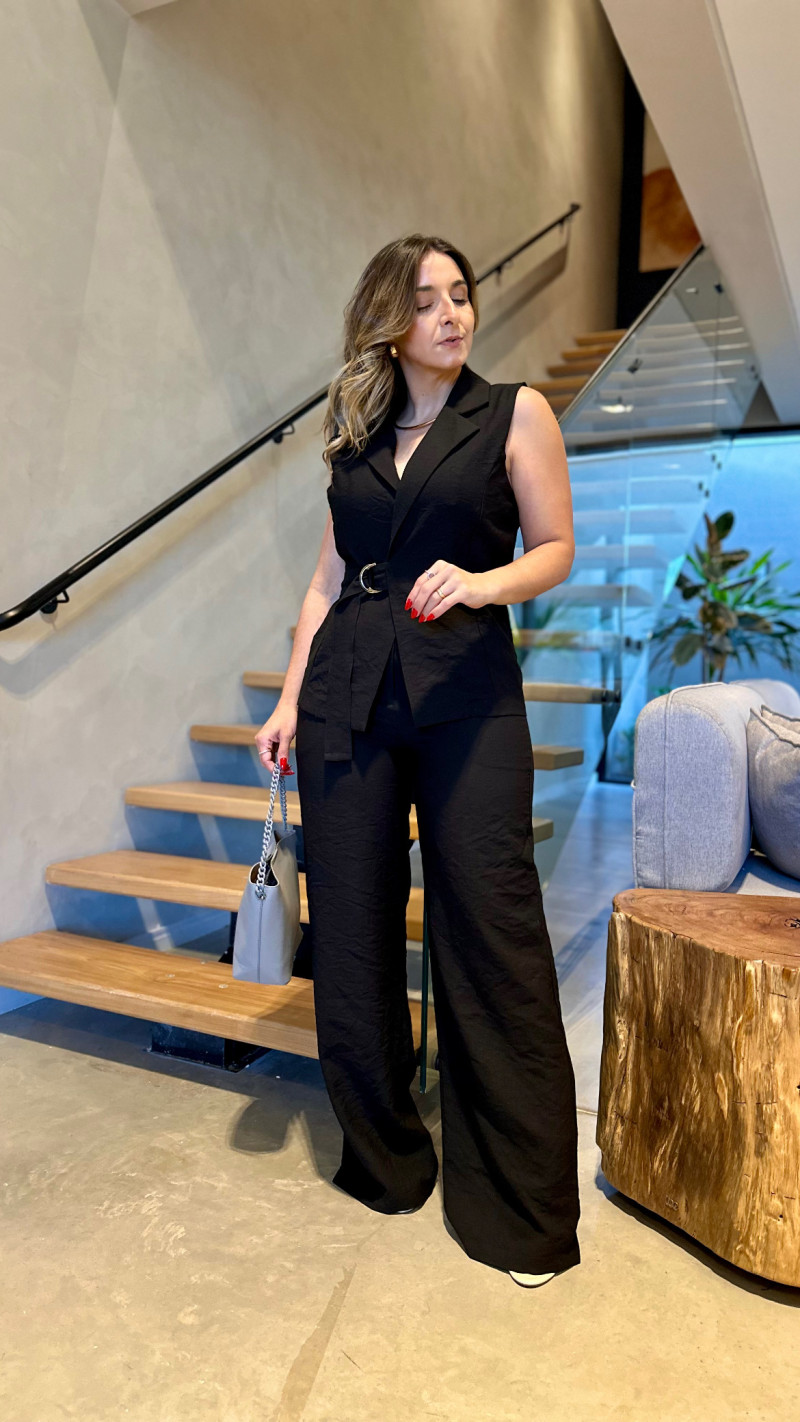 Conjunto Blusa Transpassada E Calça Fernanda
