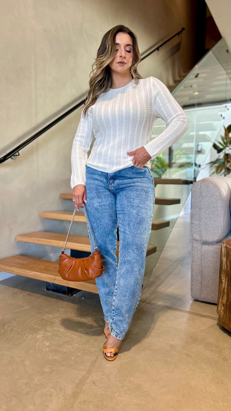 Blusa Tricot Manga Longa Tati
