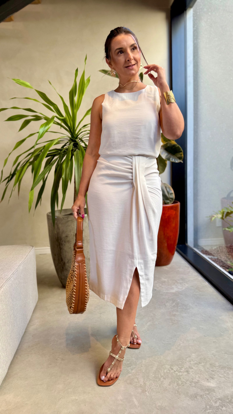 Conjunto Blusa E Saia Midi Tayná