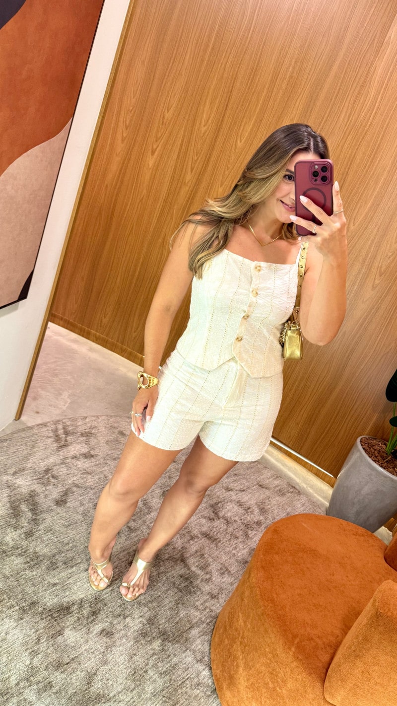 Conjunto Blusa E Short Lese Eva