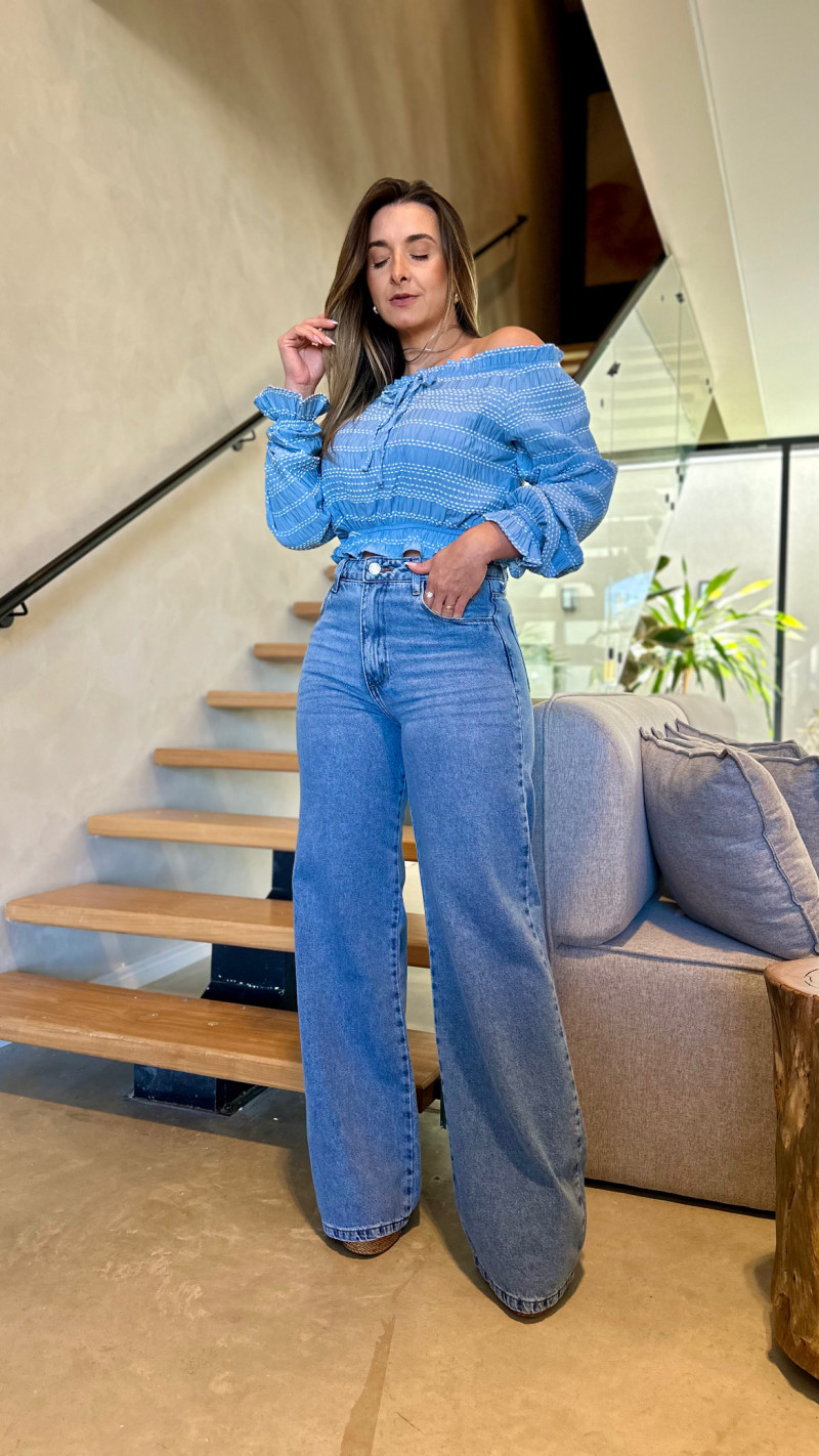 Calça Jeans Wide Leg Kiara
