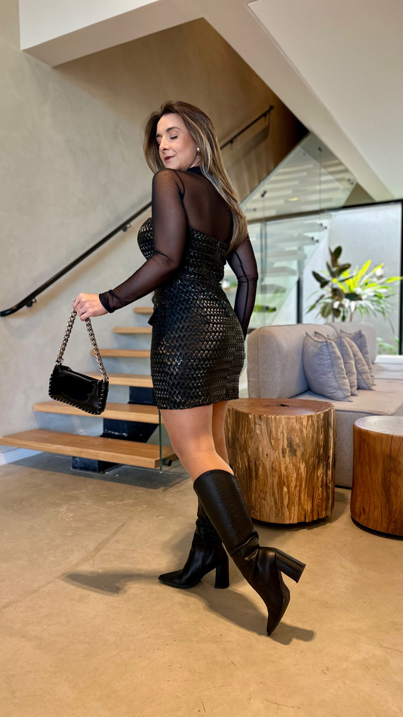 Vestido Couro Tomara Que Caia Fabi