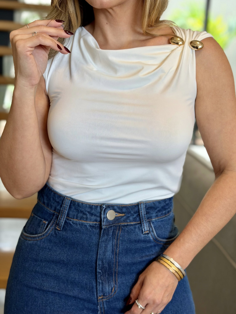 Blusa Detalhe Metal Tiffany 