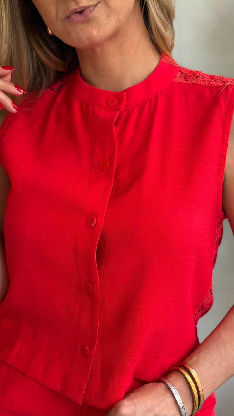 Conjunto Regata E Calça Detalhe Renda Flay 