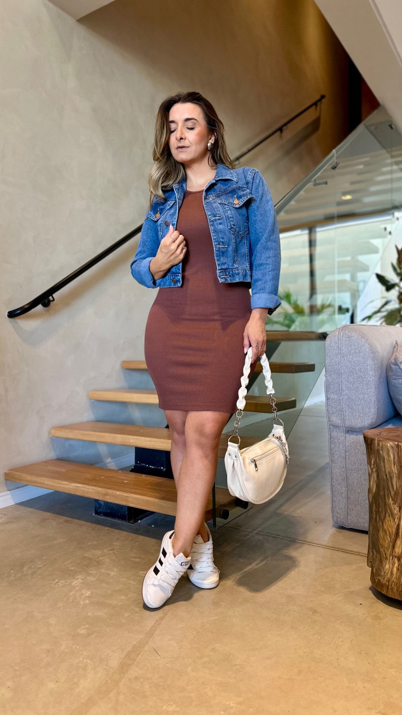 Vestido Canelado Mel