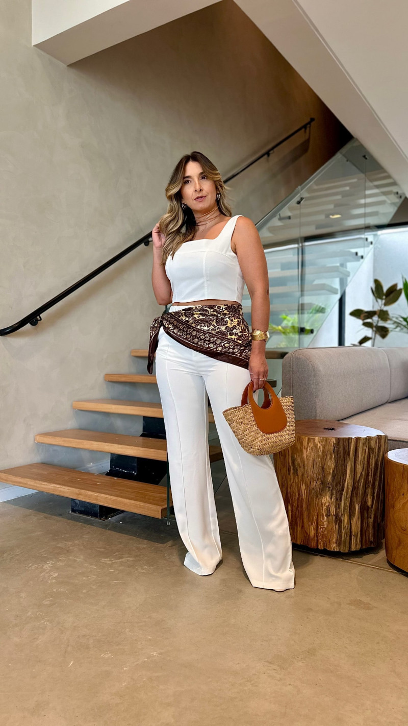 Conjunto Cropped E Calça Alfaiataria Brenda