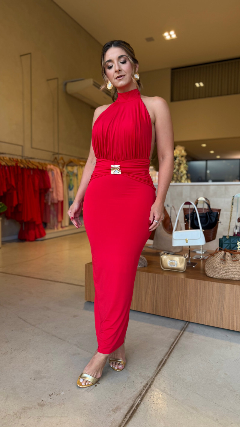 Vestido Midi Frente Única Laila