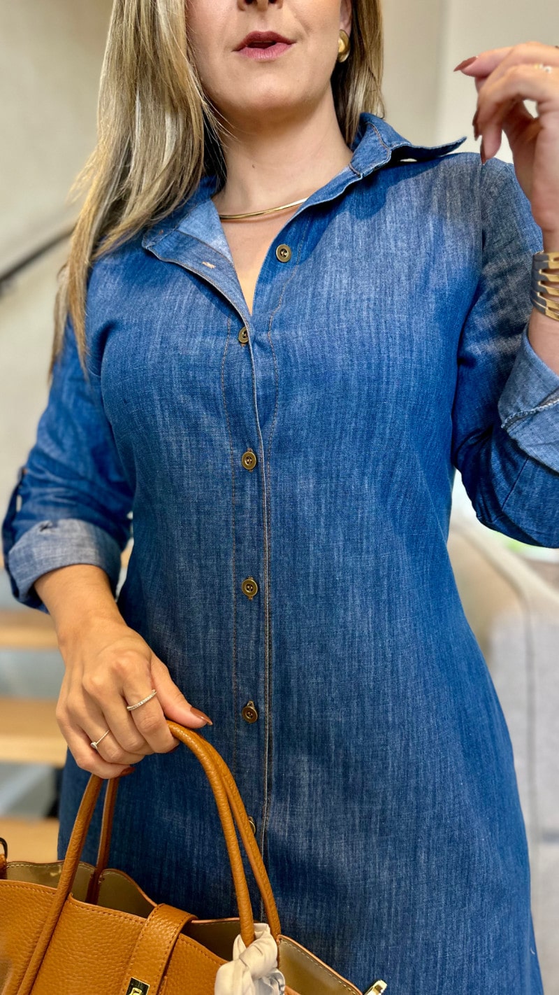 Vestido Chamise Longo Jeans Mari
