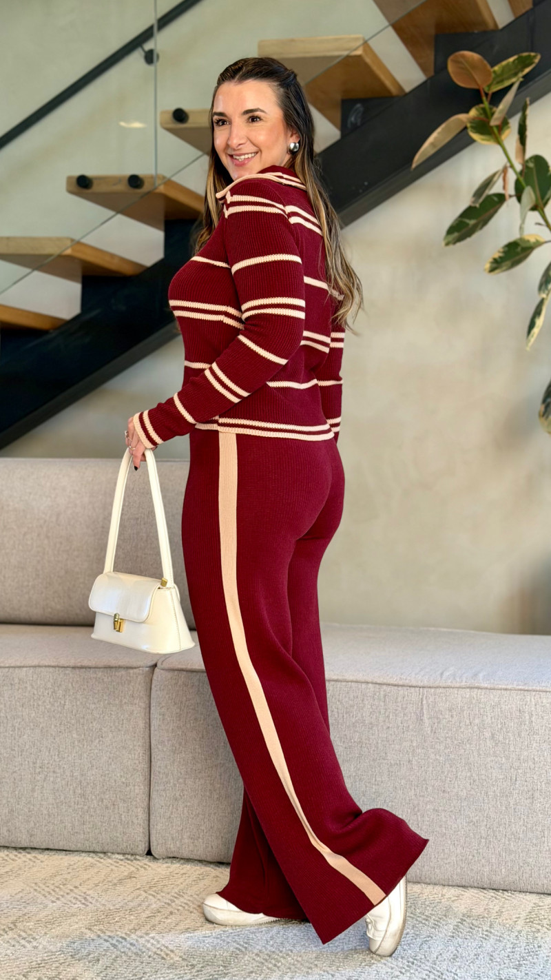 Conjunto Blusa E Calça Tricot Flávia