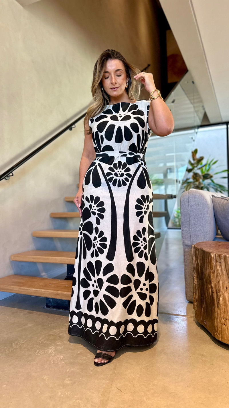 Vestido Linho Midi Alana