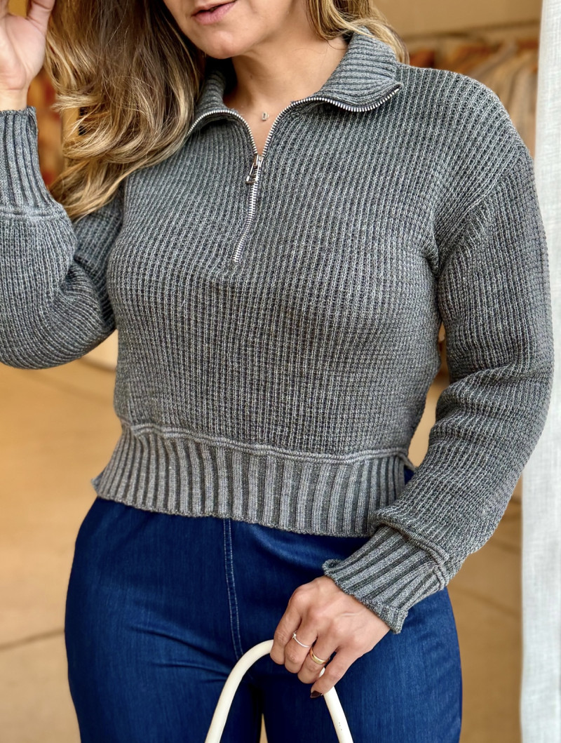 Blusa Tricot Manga Longa Lana