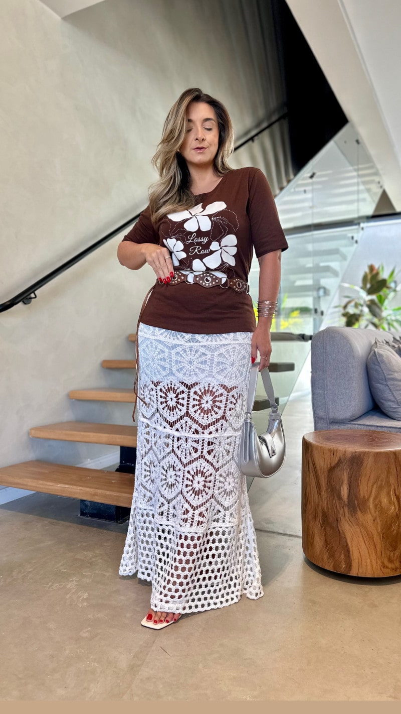 Saia Longa Crochê Gabi
